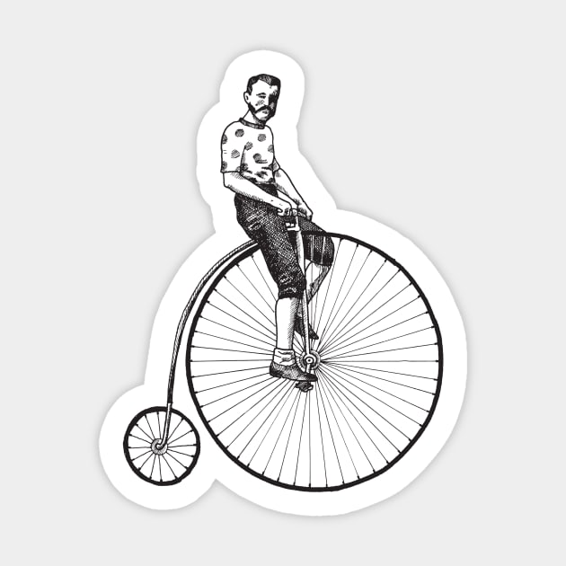 Penny-Farthing King of the Mountain Sticker by JCPhillipps